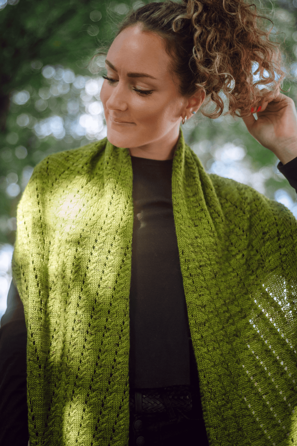 Diagonal Cable Stole knitting pattern