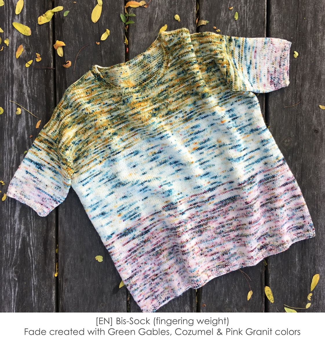 Everyway pullover pattern to knit with several yarn weight