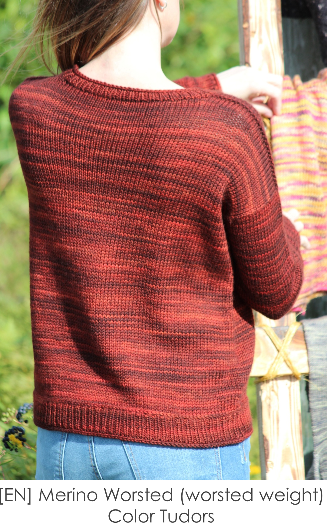 Everyway pullover pattern to knit with several yarn weight