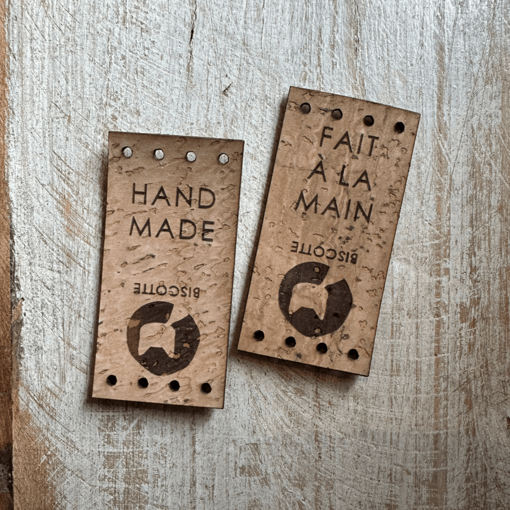 cork labels for hand-made knittings