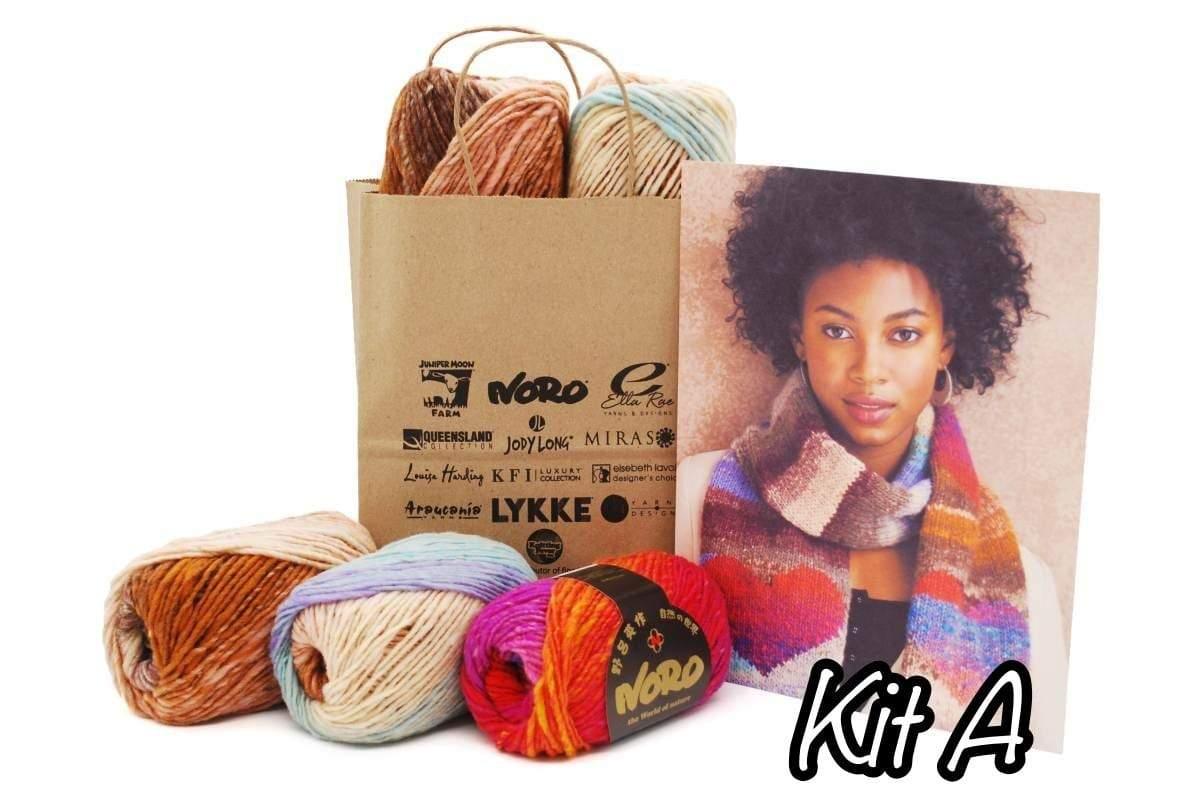 Kit Heart Scarf in Noro’s Kureyon - Biscotte Yarns