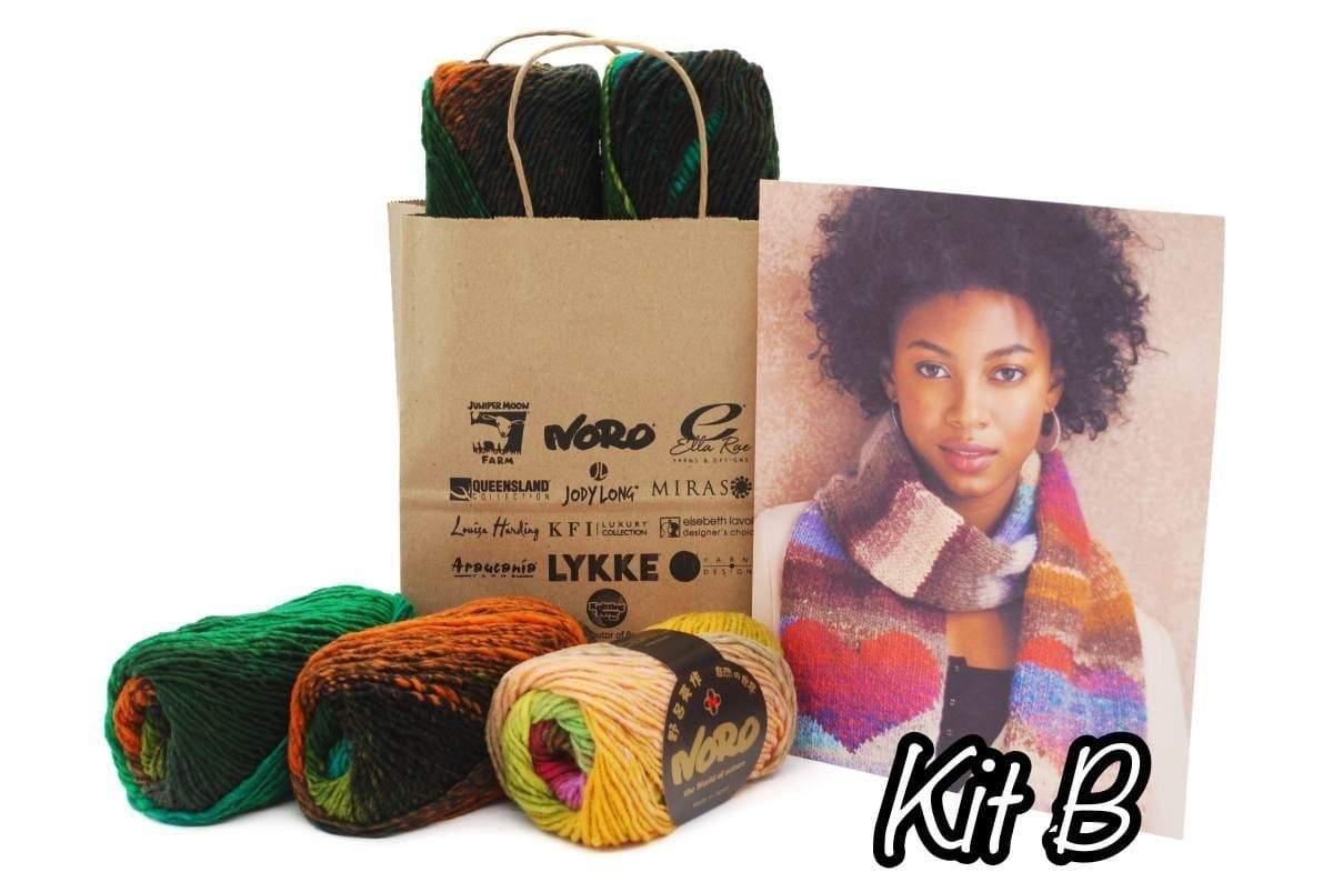 Kit Heart Scarf in Noro’s Kureyon - Biscotte Yarns