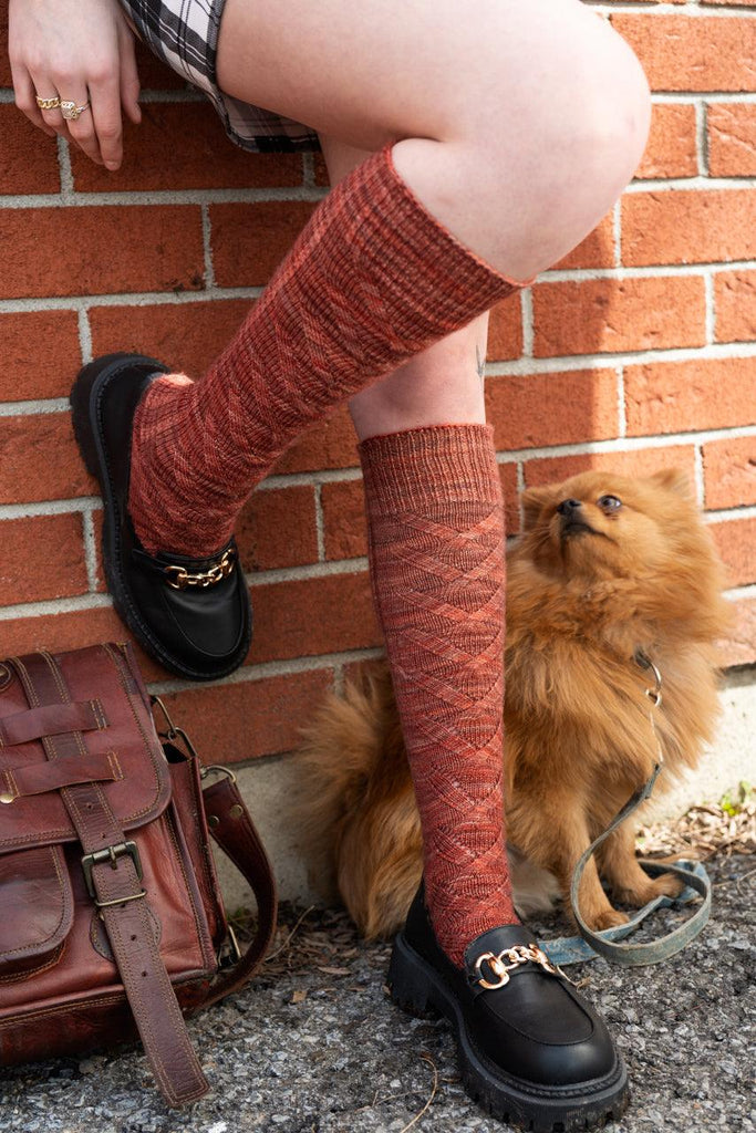 Vogue Knee-High Socks Knitting Pattern - Biscotte Yarns
