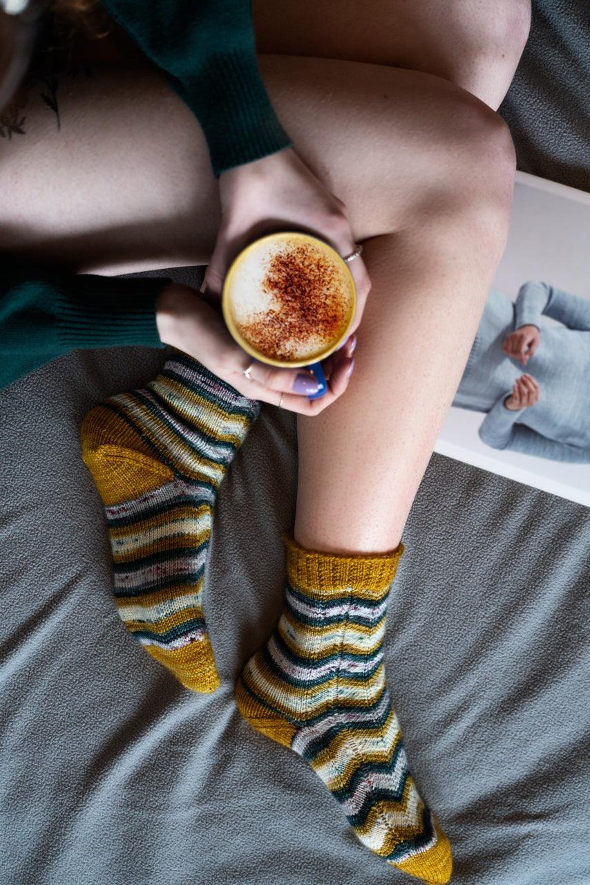 Free chevron sock pattern knitting