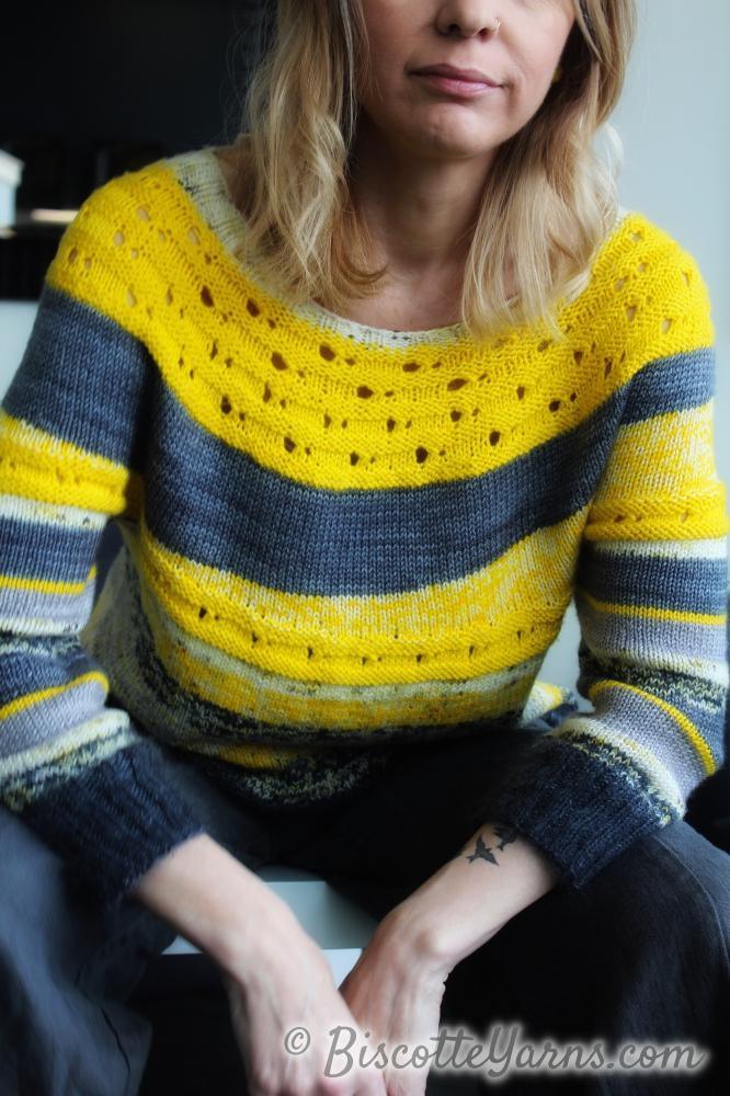 Ray of Soleil free sweater pattern - Biscotte Yarns