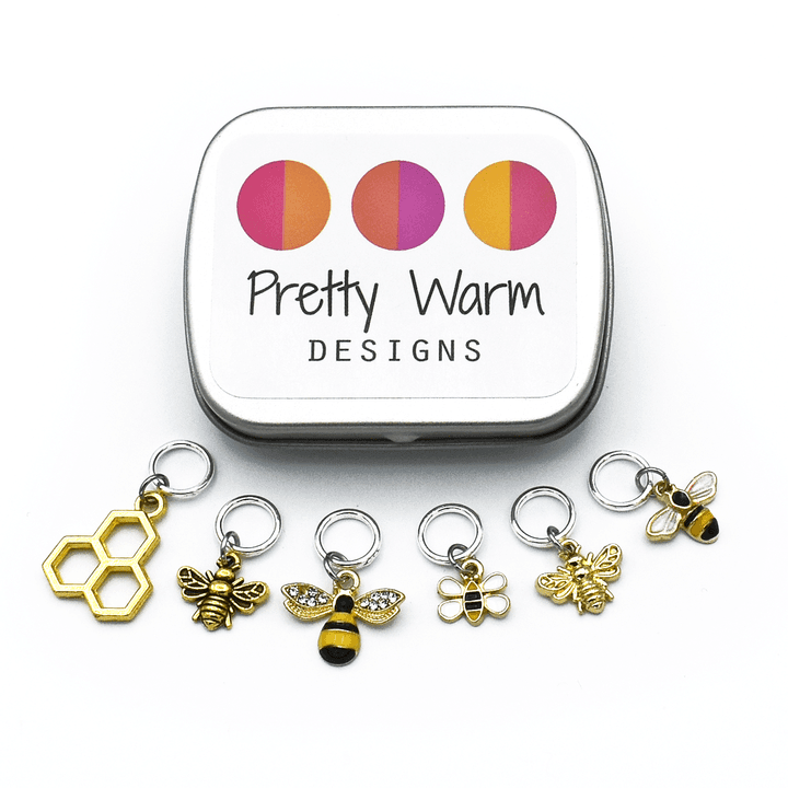 Stitch Markers for KNITTING - Pretty Warm Designs - Biscotte Yarns