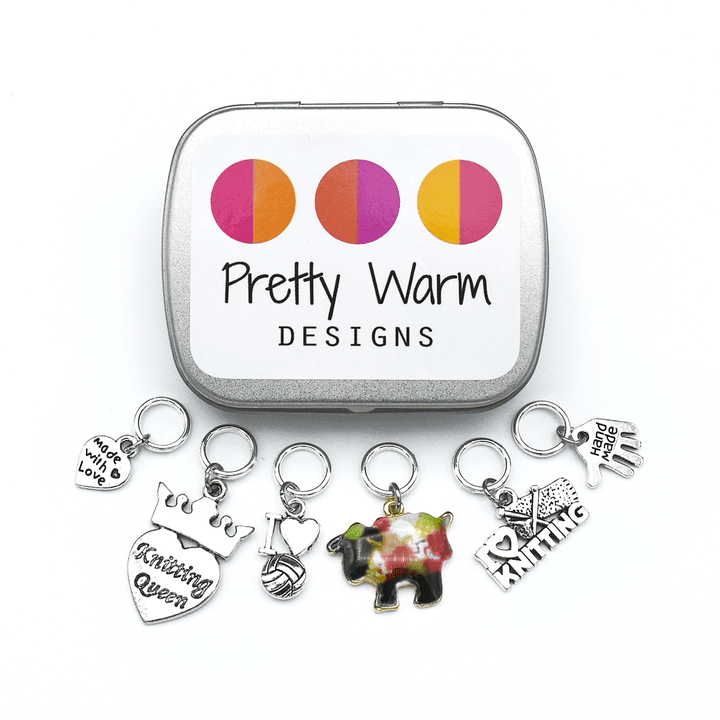 Stitch Markers for KNITTING - Pretty Warm Designs - Biscotte Yarns