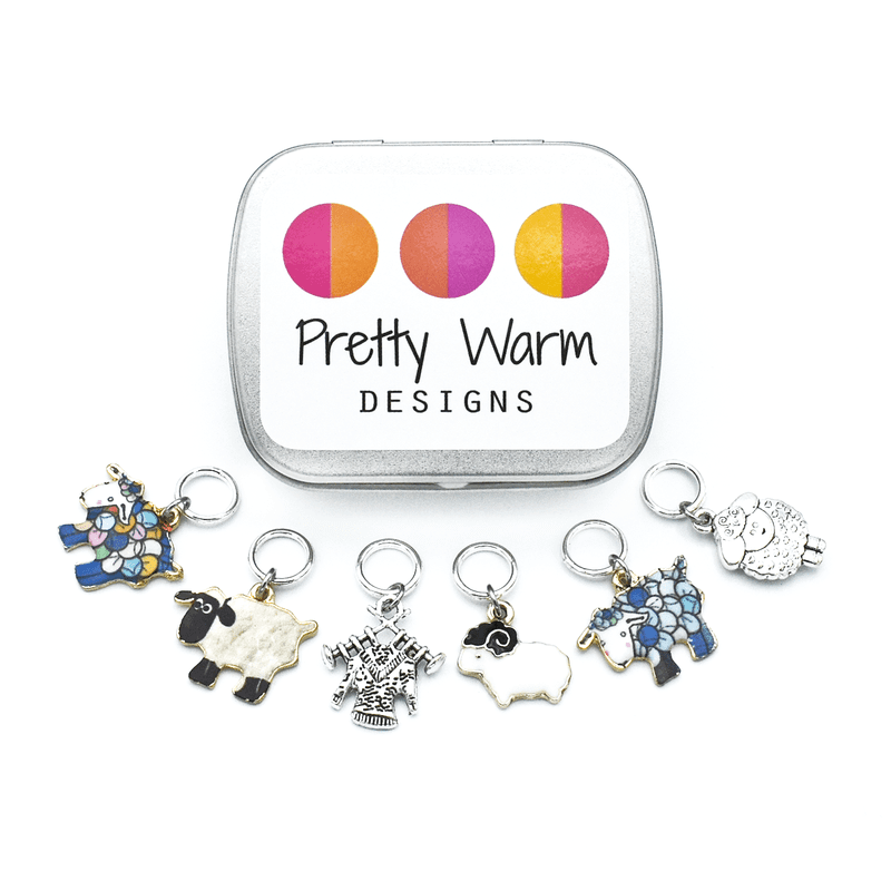 Stitch Markers for KNITTING - Pretty Warm Designs - Biscotte Yarns