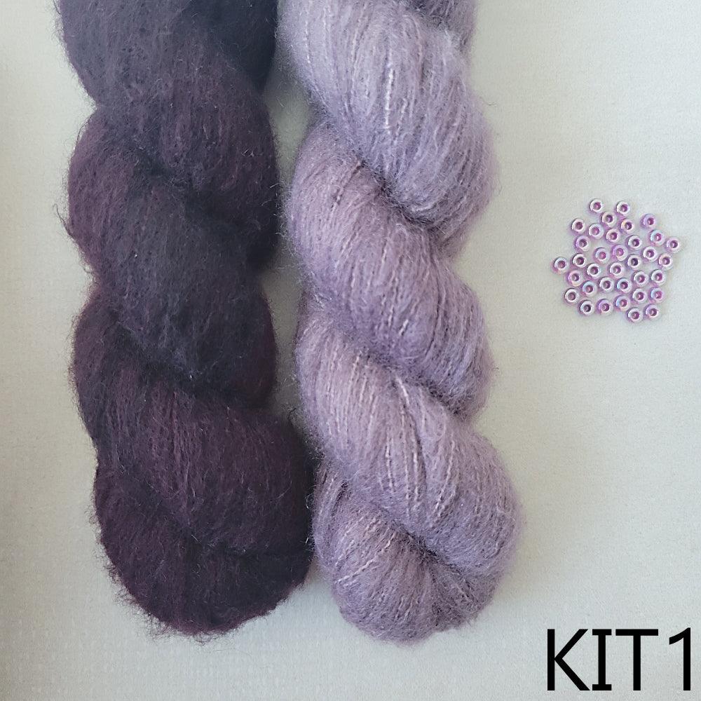 Knitting shawl kit : Lavande kit 1