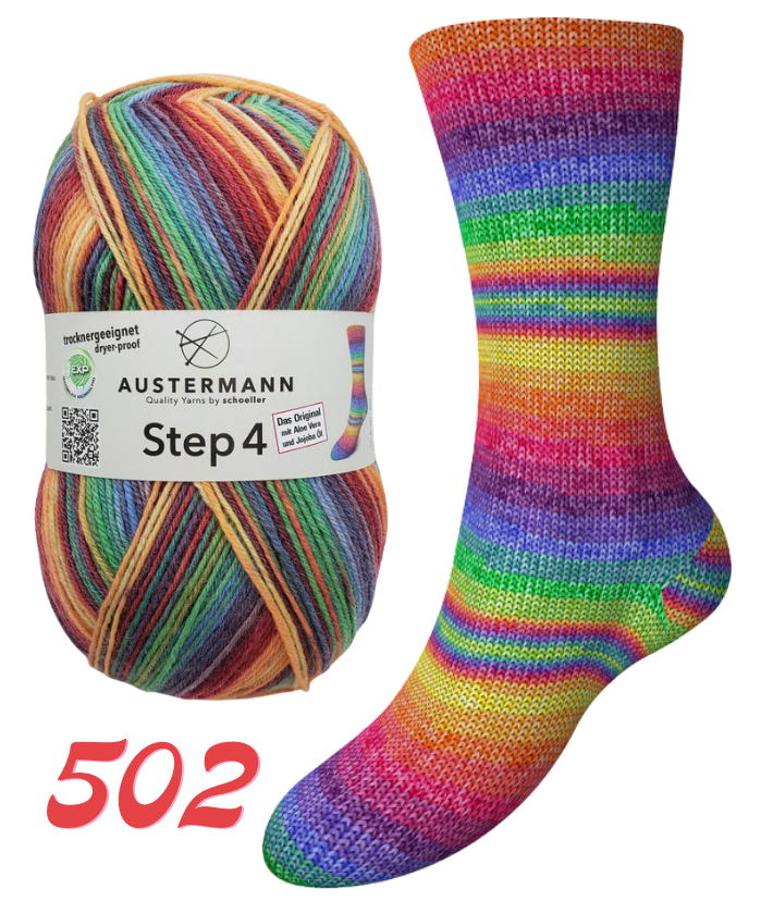 Austermann Step 4 Sock Yarn with Aloe Vera and Jojoba 502