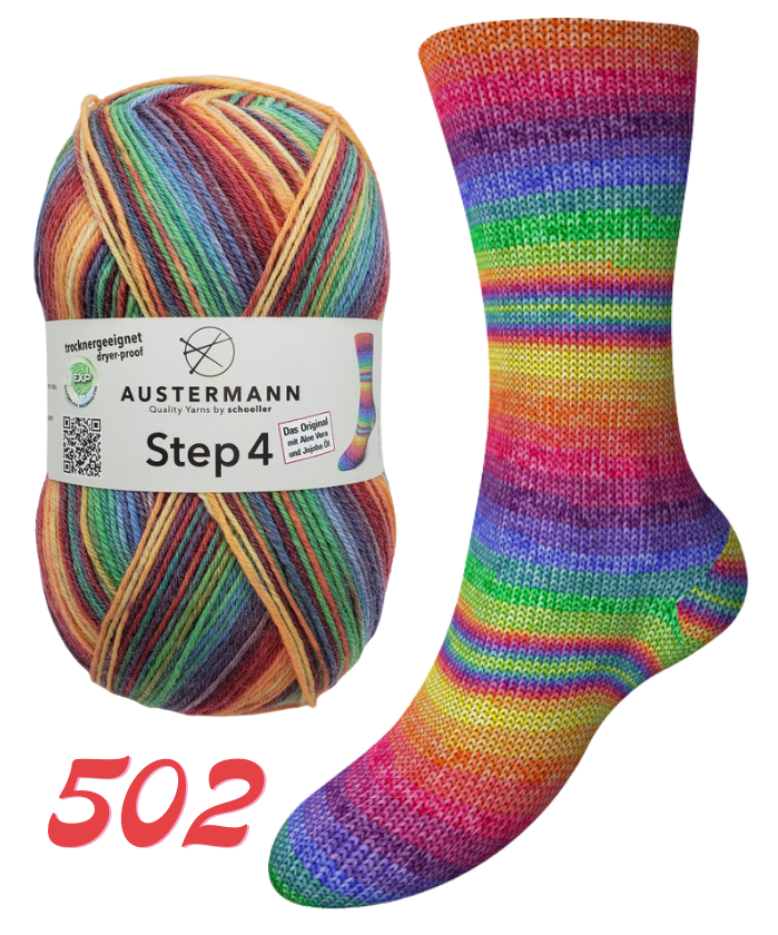 Austermann Step 4 Sock Yarn with Aloe Vera and Jojoba