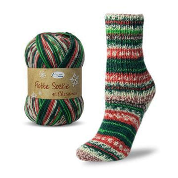 Rellana Flotte Sock 4ply Christmas OR 4ply Christmas Metallic - Biscotte Yarns