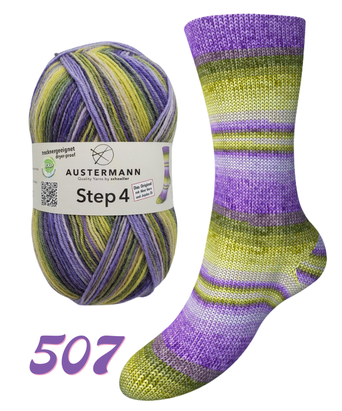 Austermann Step 4 Sock Yarn with Aloe Vera and Jojoba 507