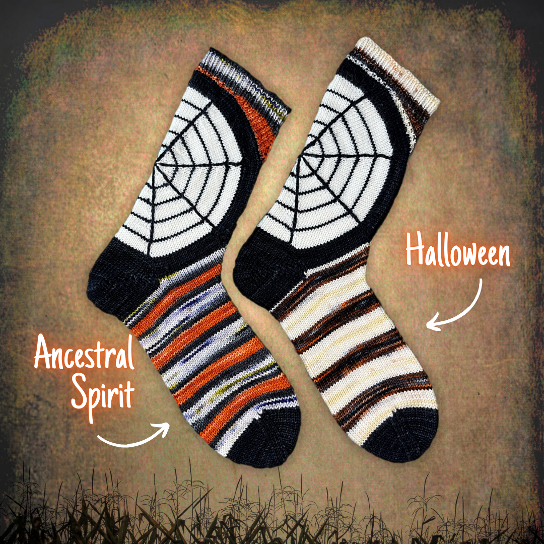 HalloWeb Socks | Knitting pattern and Optional kits