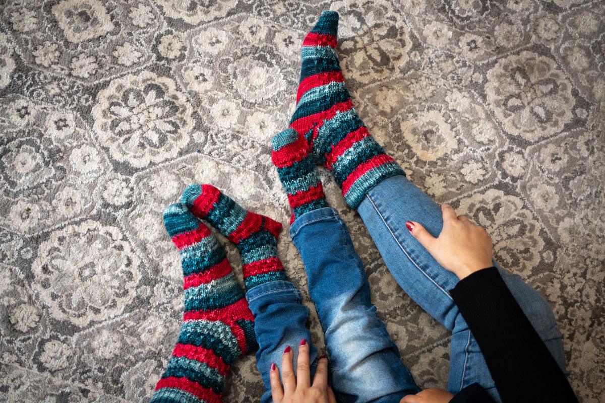 Rudolph's Socks | knitting pattern and knitting kits - Biscotte Yarns