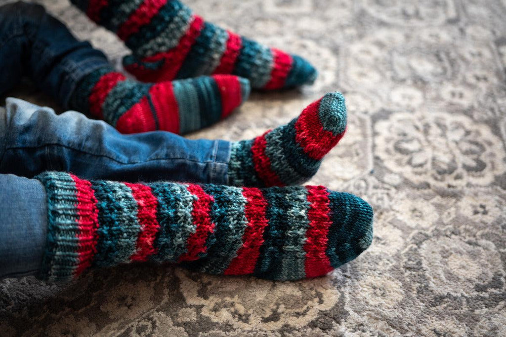 Rudolph's Socks | knitting pattern and knitting kits - Biscotte Yarns