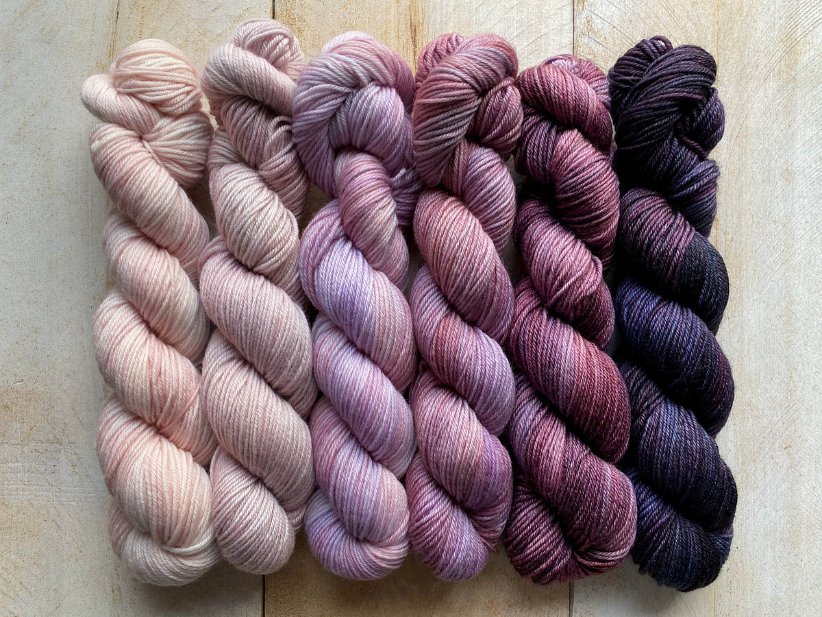 Mini Skeins of Yarn PAINTBOX gradient yarn set  FALLING IN LOVE