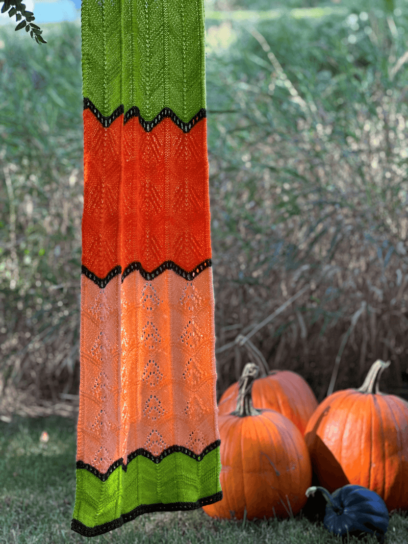 Fall Chevron Shawl - KNITTING KIT - Biscotte Yarns