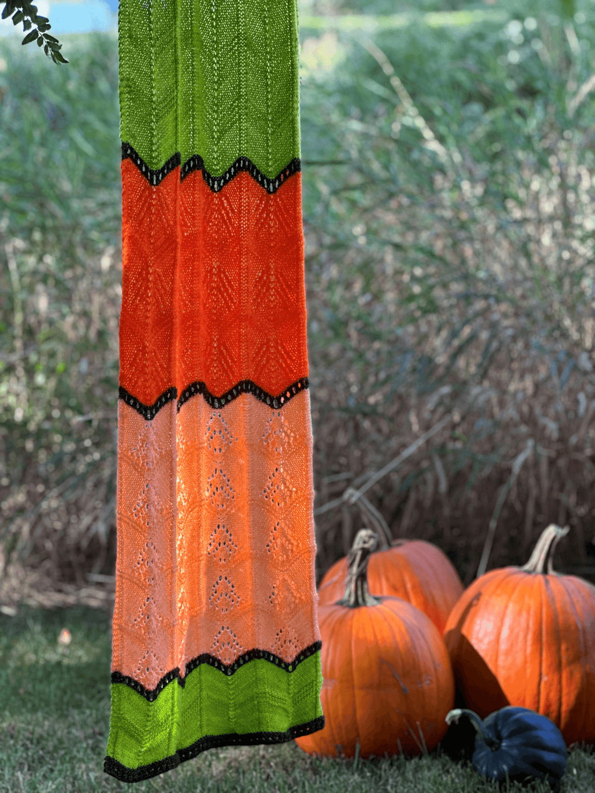 Fall Chevron Shawl - KNITTING PATTERN - Biscotte Yarns