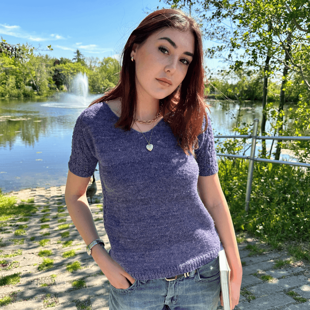 Gabrielle Short Sleeves Pullover - KNITTING PATTERN