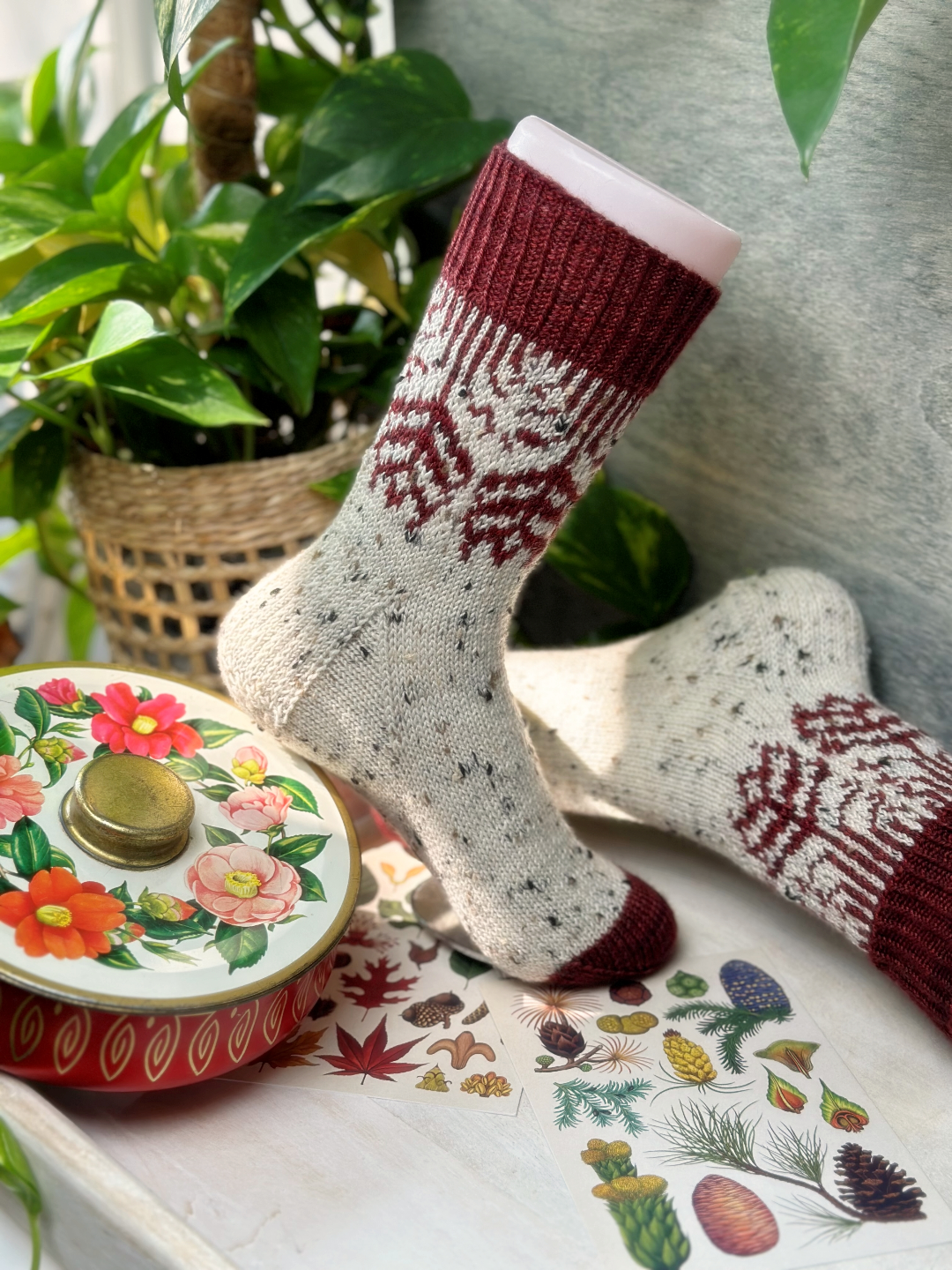 Hibiscus Socks | Knitting Pattern and Optional Kits