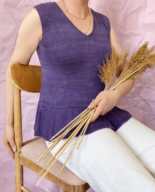 Sleeveless Top Dancing in the night Free pattern - Biscotte Yarns