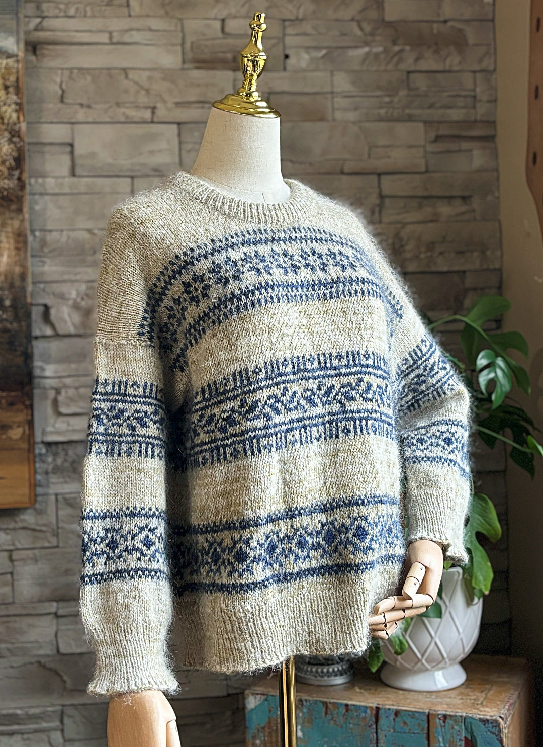 ニット・セーター IONSEOUL Pesto Belloa Spring Vintage Knit Vintage Sisley Italy Cable Knit Sweater L Pink Old Money