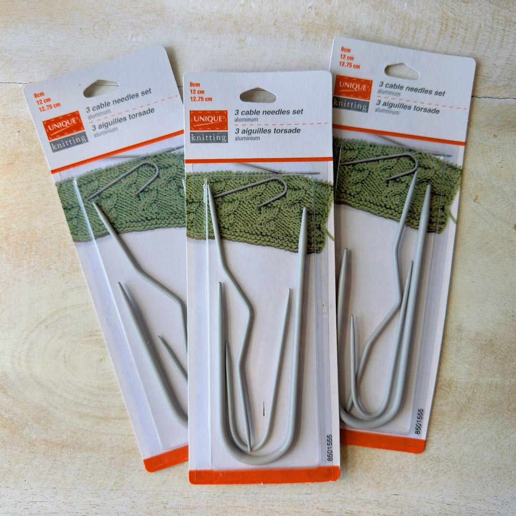 Cable Needles Set of 3 by Unique Knitting - Biscotte Yarns