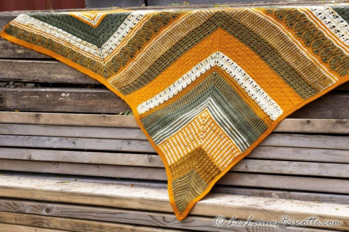 Triptyque Shawl | Knitting pattern and Optional kits