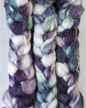 Hand-dyed yarns spinning fibers MERINO SILK TOP EVERGLADE
