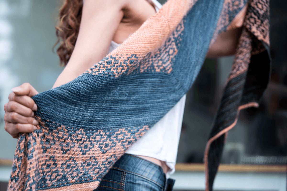 Sedona Sunrise Wrap | Knitting Kit - Biscotte Yarns