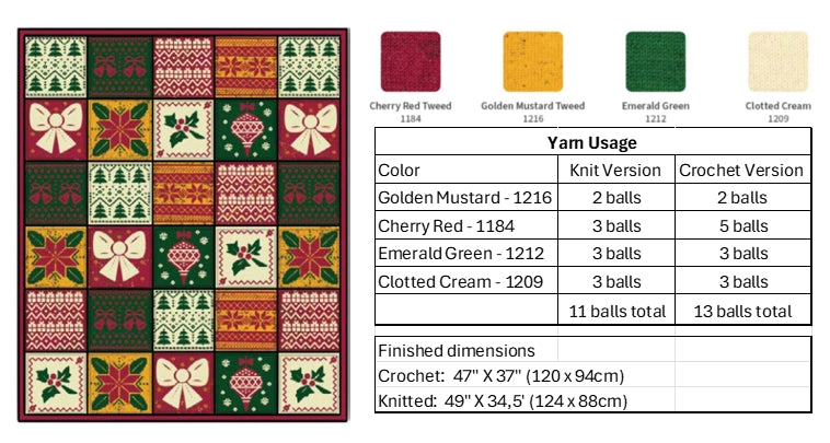 ColourLab Aran Christmas Blanket by WYS PRE-ORDER