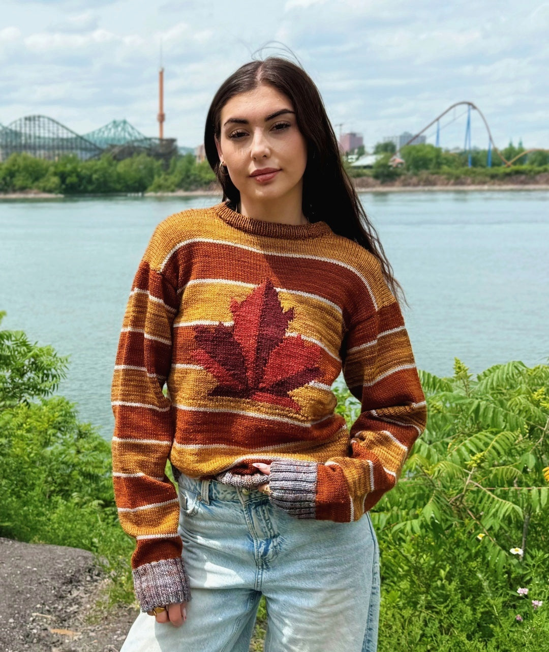 Iconic Leaf Sweater | Free Knitting pattern and Optional kits