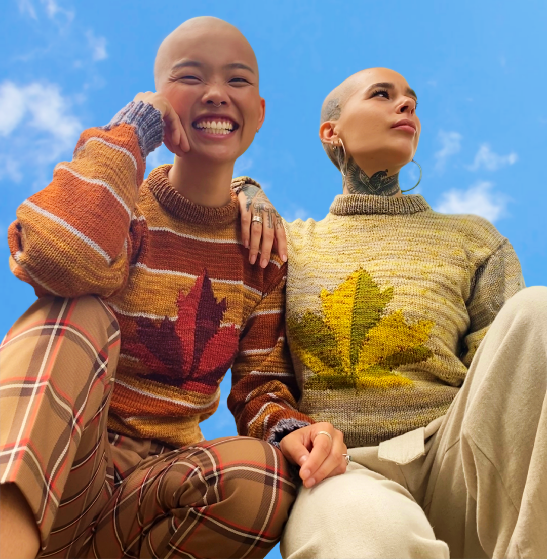 Iconic Leaf Sweater | Free Knitting pattern and Optional kits