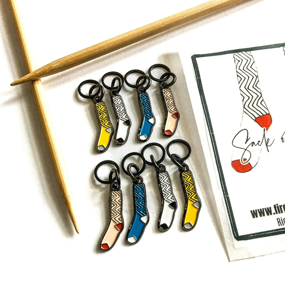 Stitch Markers - Firefly Notes - Biscotte Yarns