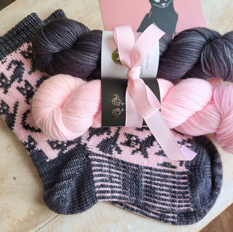 Chat-astrophe Socks | Knitting pattern and Optional kit