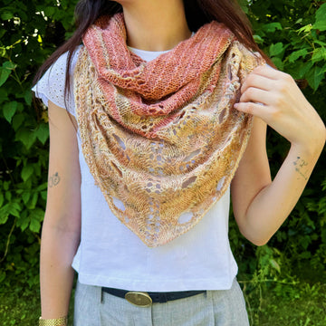 Paon d'Or Shawl GRANOLA VERSION | Knitting pattern and knitting kits