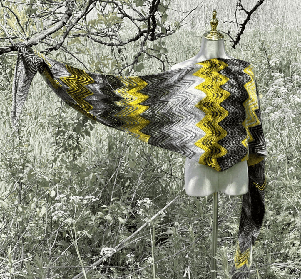 shawl pattern with chevron to knit