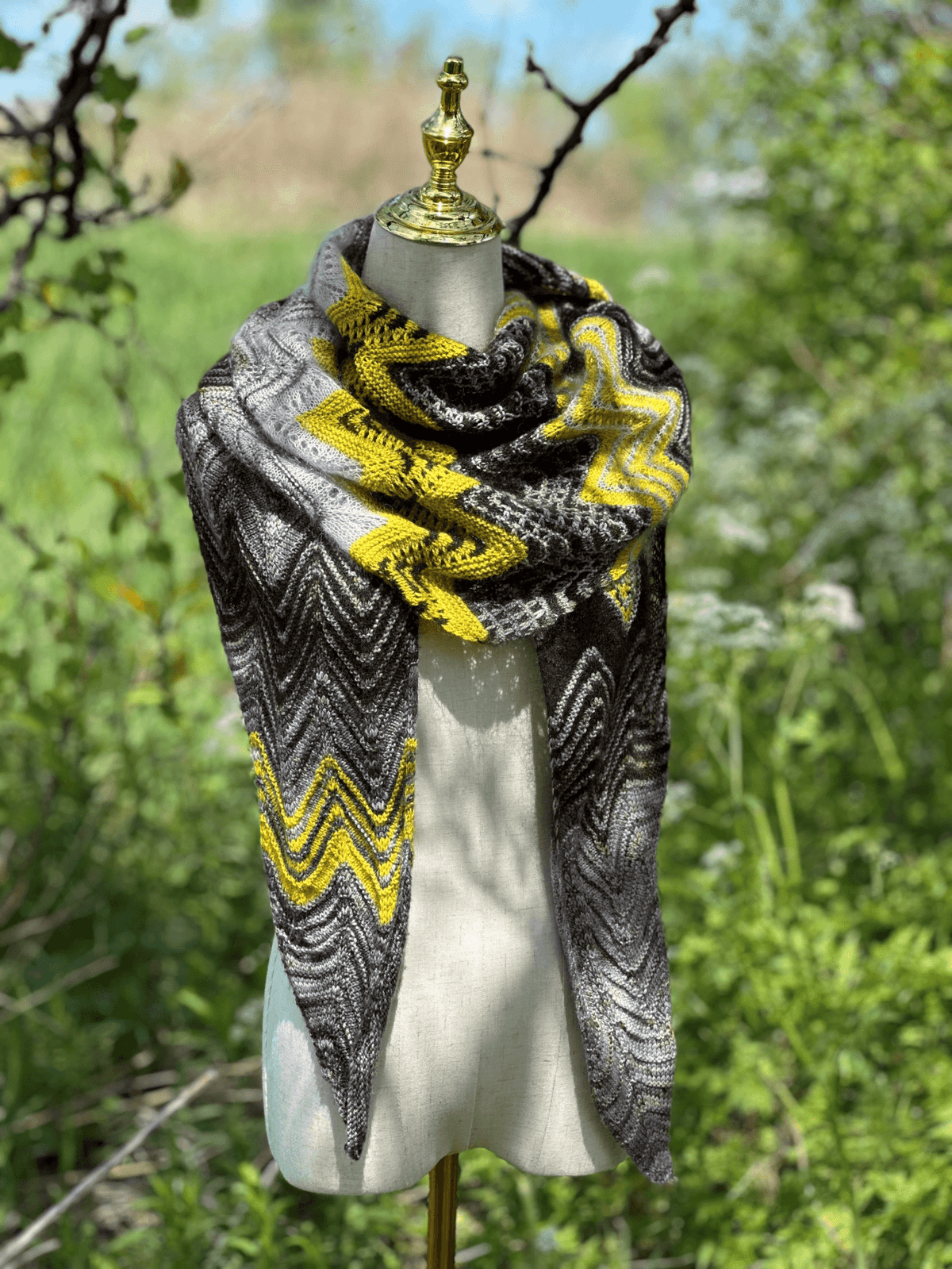 chevron shawl knitting kit