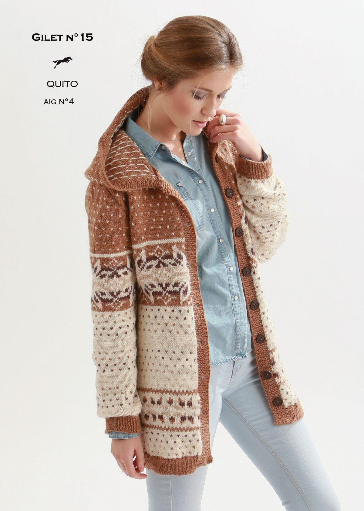 Free Cheval Blanc pattern - Women's vest cat.21-15 - Biscotte Yarns