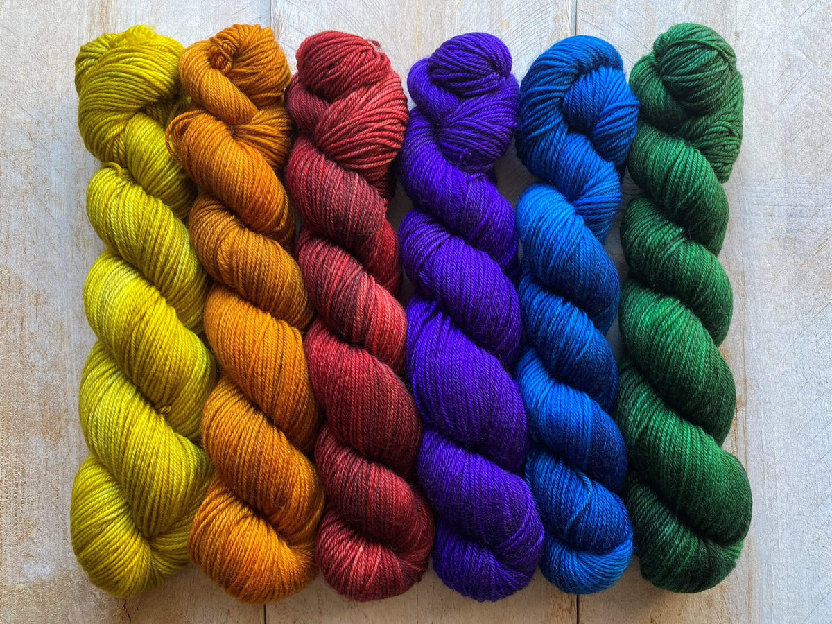 Mini Skeins of Yarn PAINTBOX gradient yarn set PRIDE - Biscotte Yarns