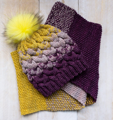Brin de Folie Matching Hat & Scarf | Knitting Patterns - Biscotte Yarns