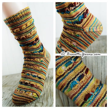 Free Socks Pattern - Brown Eyed Girl Socks - Biscotte Yarns
