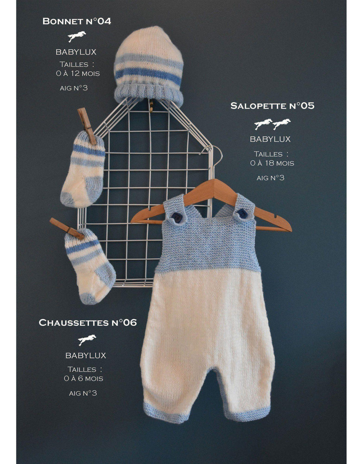 Cheval Blanc pattern Cat. 31, No 05 -Baby Overalls - Up to 0 to 18 months