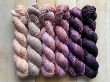 Mini Skeins of Yarn PAINTBOX gradient yarn set FALLING IN LOVE - Biscotte Yarns