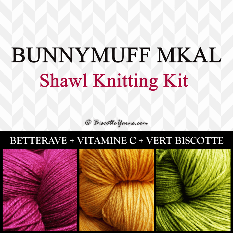 Shawl Knitting Kit ♥ by bunnymuff Mona Zillah - Biscotte Yarns