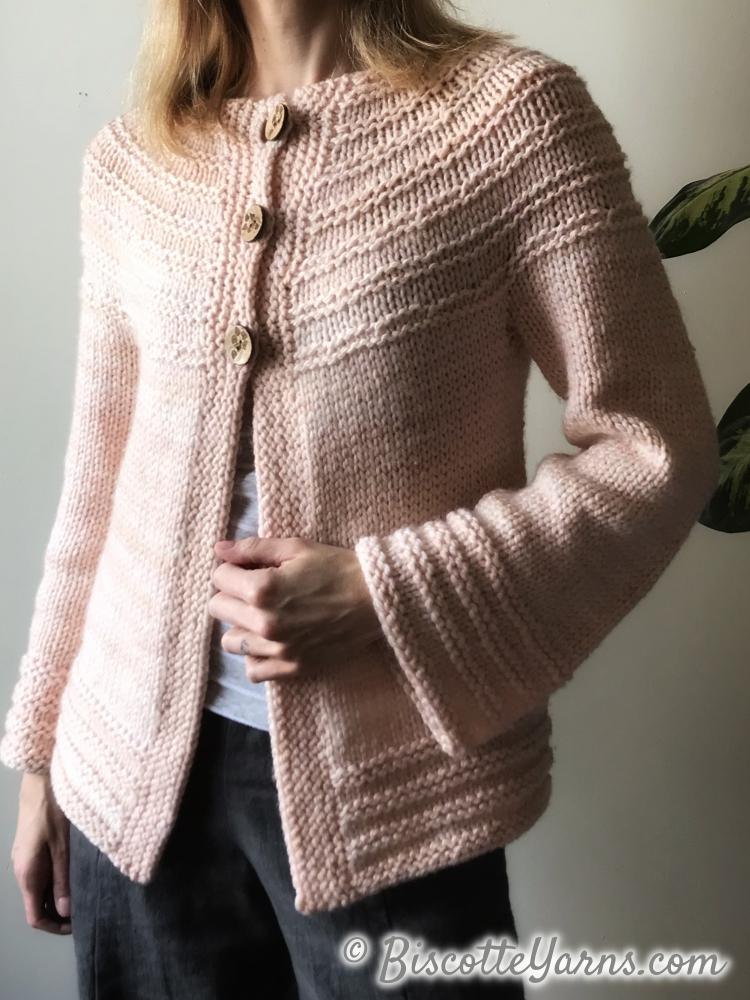 Really Ridgy Cardigan - Free Pattern - Biscotte Yarns