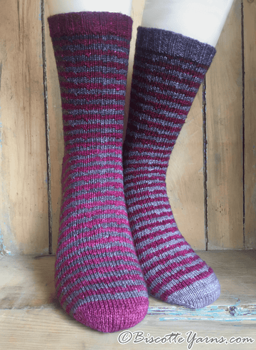 Free socks pattern - The 2 make a pair (Les 2 font la paire) - Biscotte Yarns
