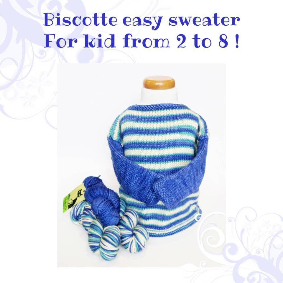 Easy sweater pattern for kids - Biscotte yarns