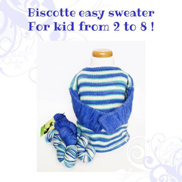 Easy sweater pattern for kids - Biscotte yarns
